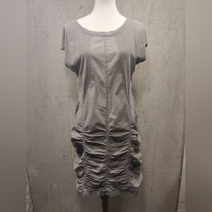 XCVI Sleeveless Dress Grey Gray Ruched Bunched Women's Size L